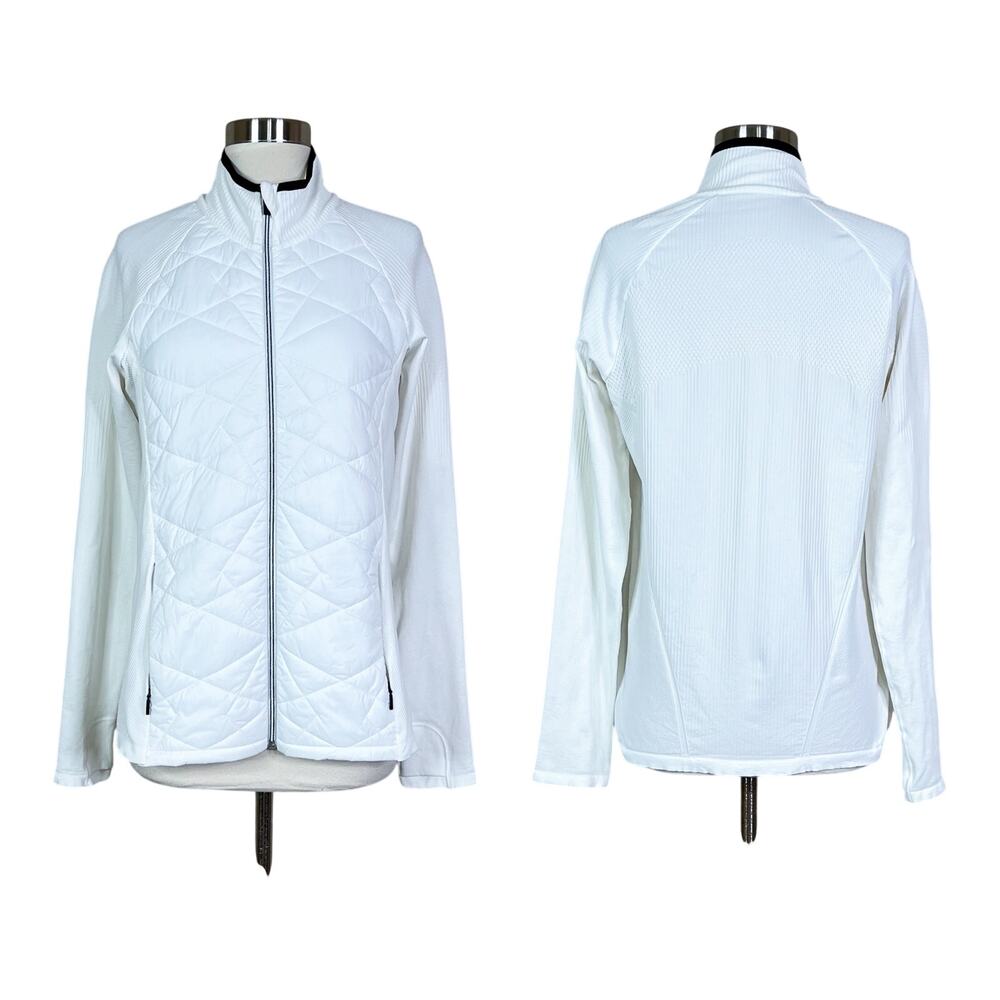 Athleta | Flurry Force Primaloft Quilted Zip White Workout Winter Active Jacket